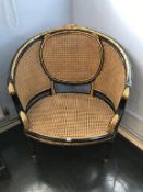 A Regency style bergère double canework tub chair