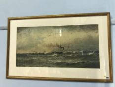 William Thomas Nichols Boyce (1867-1911), signed, dated 1911. 'Steam boats in stormy waters', 37 x