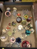 A collection of paperweights