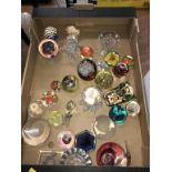 A collection of paperweights