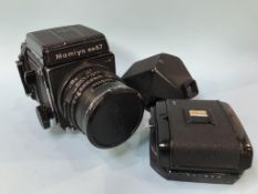 A Mamiya RB67 camera and accessories