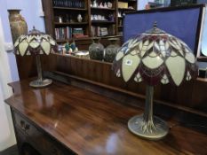 A pair of Tiffany style table lamps