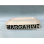 An early 20th century white ironstone Grocer's Advertising Slab for 'Margarine', by Parnall and Sons
