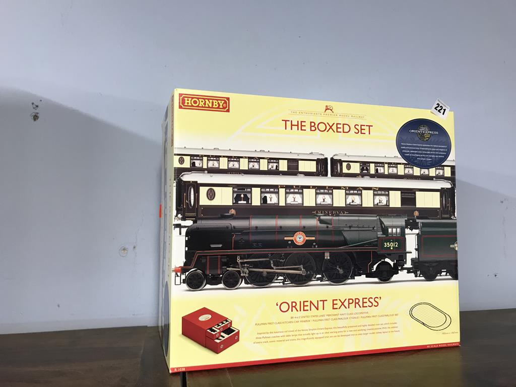 A boxed Hornby 'Orient Express' train set