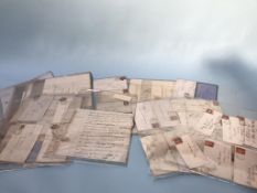 A collection of Victorian envelopes with stamps