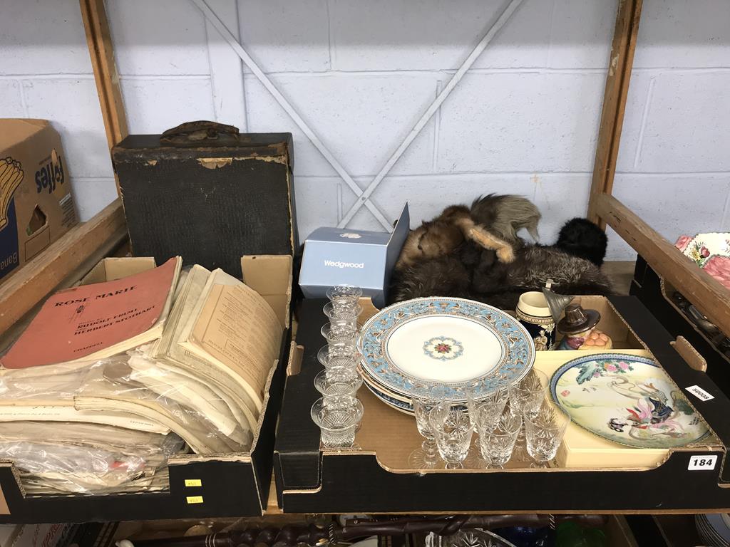 A shelf of assorted, to include glass and china etc.