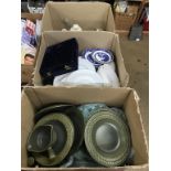 Three boxes of assorted, including a Wedgwood dinner service