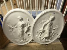 Two plaster moulds