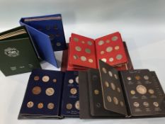 Five albums of assorted coins