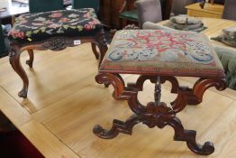 Two Victorian rosewood stools