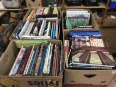 Five boxes of books