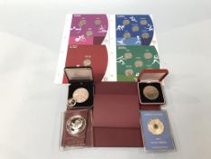 Various silver coins, including 'Official Tokyo Olympic set' etc