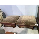 A pair of Victorian square footstools