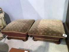 A pair of Victorian square footstools