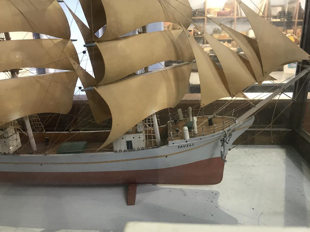 A cased model of the sailing ship 'Favell', 76cm wide - Image 2 of 3