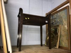 A piano stool and pictures etc.