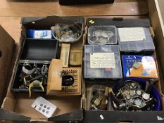 Two boxes of watch parts