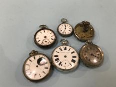 Various silver pocket watches