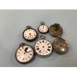 Various silver pocket watches