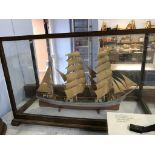 A cased model of the sailing ship 'Favell', 76cm wide