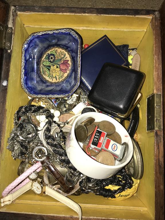 Two boxes of costume jewellery and coins etc. - Image 2 of 3