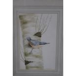 Chris Sparrow, pair, watercolour, signed, dated '**77', 'Birds Resting', 24 x 15cm