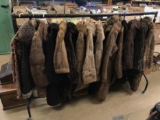 Fifteen various sheepskin and fur coats and various stoles