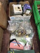 A box of miscellaneous and a quantity of costume jewellery