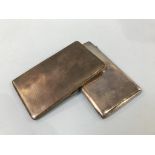 Two silver cigarette cases, 13.9oz