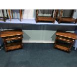 A pair of oak bedside tables, with single drawers, 62cm wide