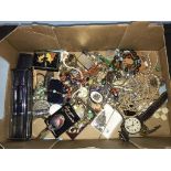 A quantity of assorted costume jewellery etc.