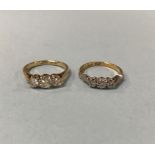 Two 18ct gold rings, 5.8g, size M/N