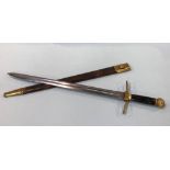 A WCE 1893 Chicago World Columbian Exposition Guards sword and leather scabbard