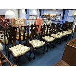 A set of six Queen Anne style single dining chairs