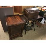 A hifi cabinet and Singer Treddle sewing machine