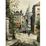 Burnett, oil, signed, 'Parisian Street scene', 60 x 49cm
