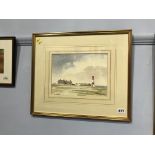 Thomas Wilkinson, watercolour, signed, 'Souter Lighthouse', 19 x 25cm