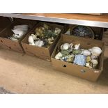 Four boxes of mixed china and glassware