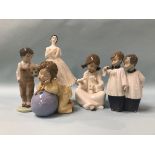 A Coalport figure 'Alicia Markova' and four Nao figures