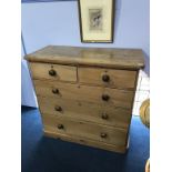 A Victorian pine chest of drawers, 102cm wide