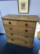 A Victorian pine chest of drawers, 102cm wide