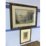 D. J. Robertson, watercolour, signed, 'The Hunt', 35 x 52cm and ** Richardson, watercolour,