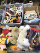 Three boxes of toys, various