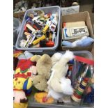 Three boxes of toys, various