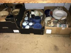 Four boxes, to include Denby etc.