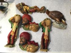 Five Beswick figures and a Legends Eagle