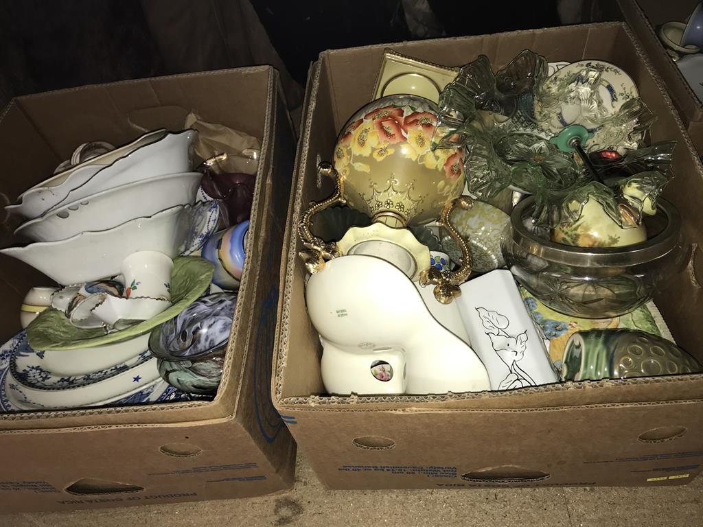 Four boxes of mixed china and glassware - Image 2 of 2