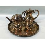 A Walker and Hall plated tea service