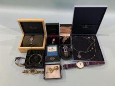 Various wristwatches and costume jewellery