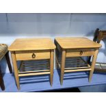 A pair of modern bedside tables, 48cm wide